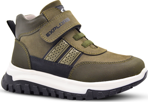 Explore Tek Cırtlı Hakiki Deri Erkek Çocuk Bot Haki