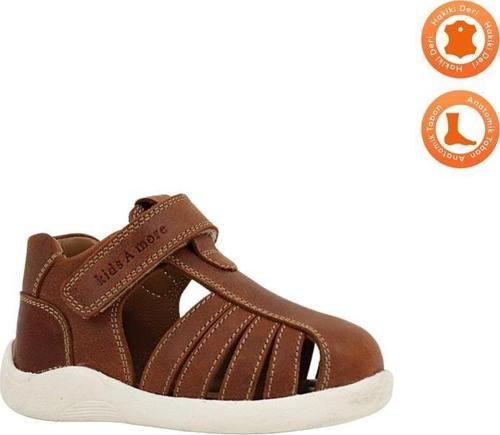 Winco Tek Cırtlı Deri Yumuşak İlk Adım Sandaleti Taba Rengi