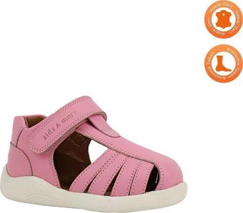 Winco Tek Cırtlı Deri Yumuşak İlk Adım Sandaleti Pembe