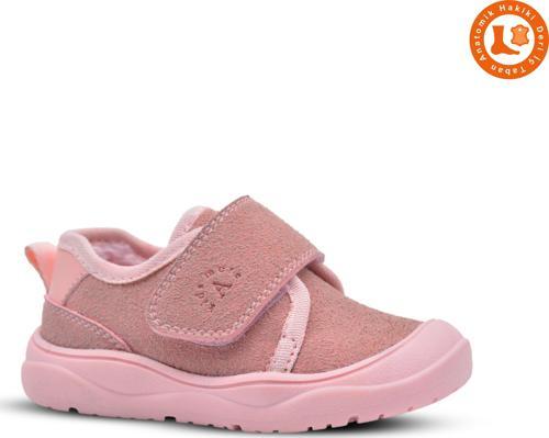 Wide Tek Cırtlı İçi Peluş Kürklü Anatomik Kız Bebek Ayakkabısı Pembe