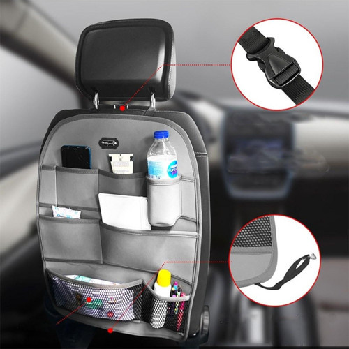 Hyundai Accent Araç İçi Deri Koltuk Arkası Organizer Düzenleyici Koruyucu Gri
