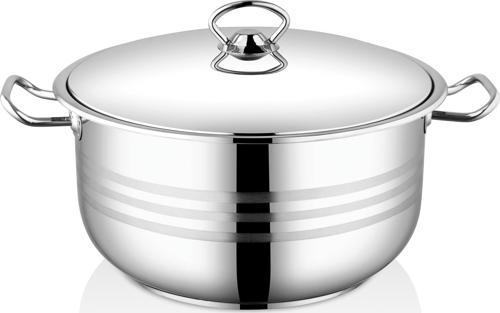 Bestinox 32x20 cm Flanşlı Kulp Çelik Kapaklı Çelik Derin Tencere-14 Litre