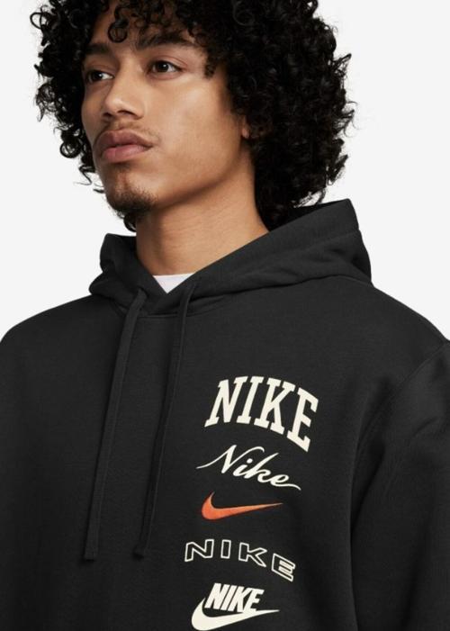 Club Erkek Siyah Kapüşonlu Sweatshirt