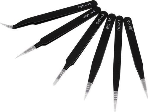 Hassas Elektronik Cımbız Seti 6 Çeşit Antistatik Çelik Tweezer Set
