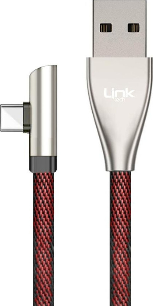 K591 Type-C Örgü 90 Derece Ledli 1.2mt USB Şarj ve Data Kablosu