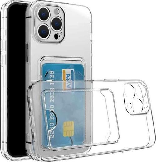 iPhone 16 Pro Max Kılıf Cardy Şeffaf Kartlık Cepli Kapak