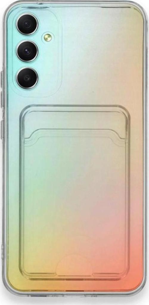 Samsung Galaxy A34 5G Kılıf Cardy Şeffaf Kartlık Cepli Kapak
