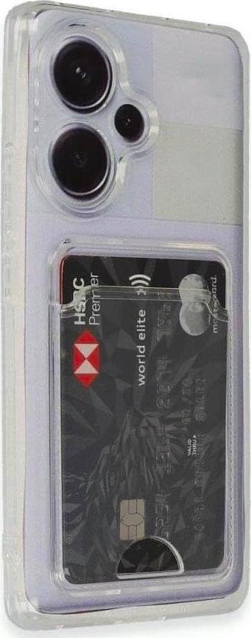 Xiaomi Redmi 13 4G Kılıf Cardy Şeffaf Kartlık Cepli Kapak