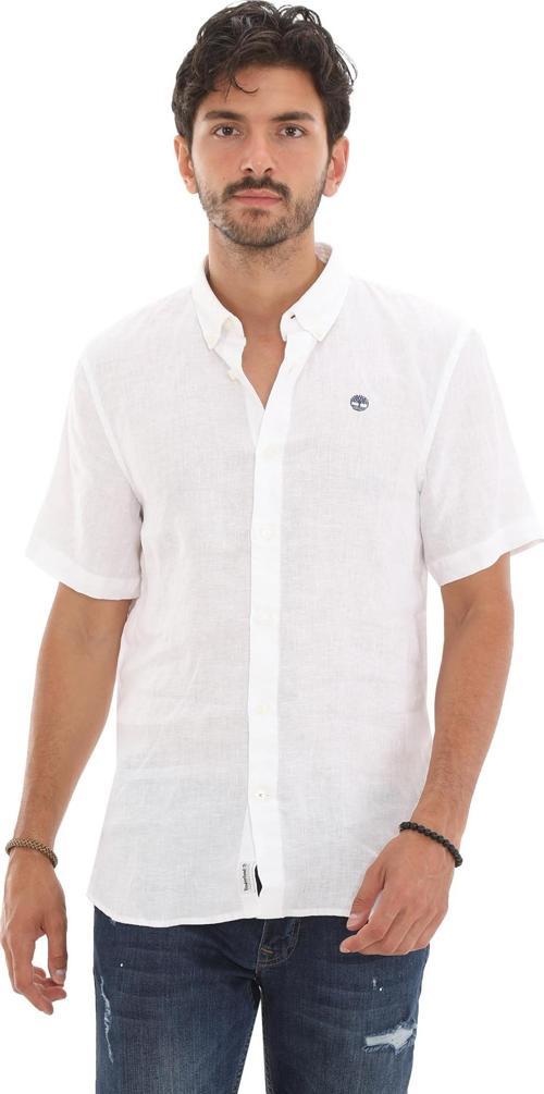 B0A2DCC1001-R Timberland Ss Linen Shirt Erkek G&amp;ouml;mlek Beyaz