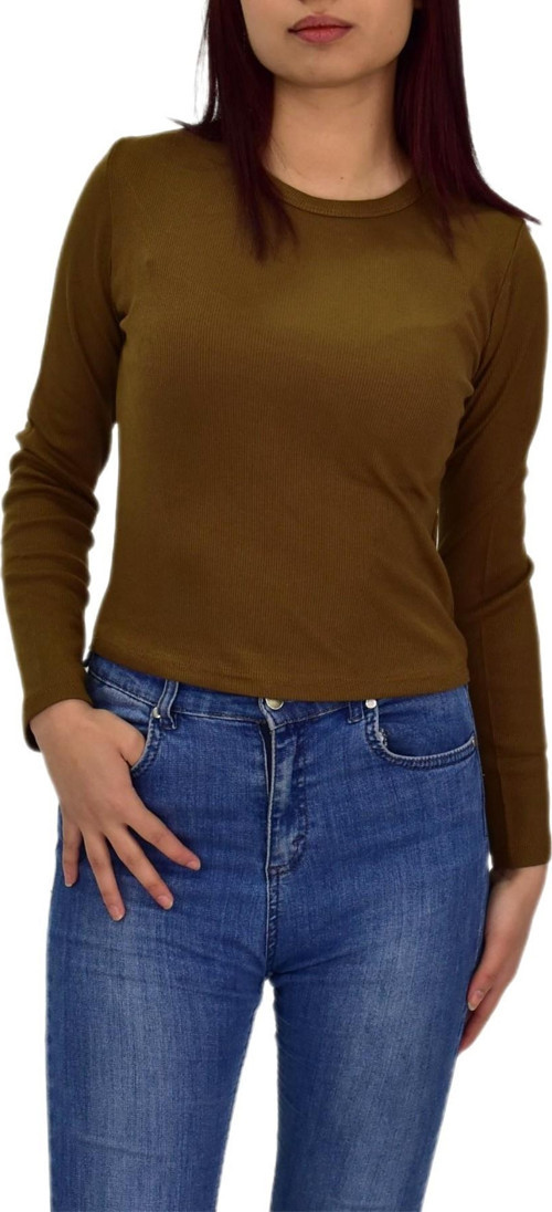 Kadın Uzun Kol Fitilli Body Tişört BGL-ST04231
