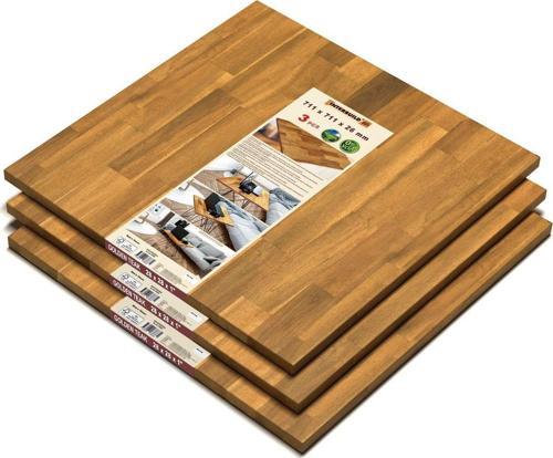 Acacia Fj Düz Kenar - 711x711x26Mm - 3'lü Paket - Altın Tik