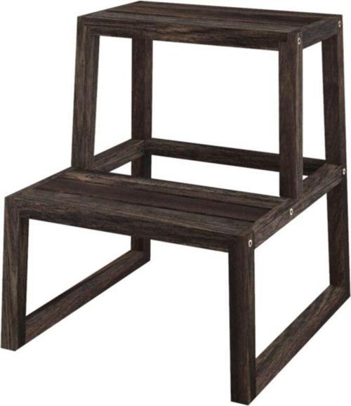 Interbuild Akasya Masif Ağaç - Holger 2 Basamaklı Tabure - Espresso