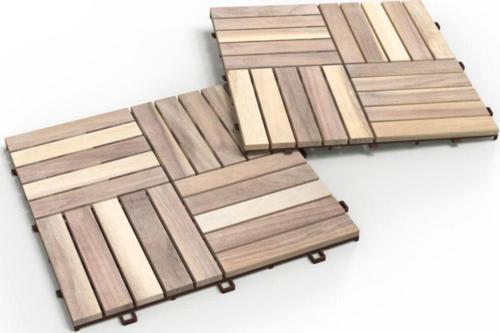 Interbuild Masif Akasya - Ahşap Karo Zemin Kaplaması 30x30Cm (10 Adet Karo = 0 - 9 M2) - Organik Beyaz