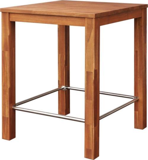 Interbuild Masif Akasya Chicago Bar Yüksek Masa - İç Mekan-Dış Mekan Masası - 75x75x95 (Y) Cm - Altın Tik