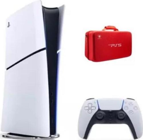 Playstation 5 Slim 1 TB Digital Edition Oyun Konsolu (İthalatçı Garantili) + Sony Playstation 5 Taşıma Çantası Kırmızı