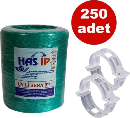 HAS SERA İPİ VE ORİJİNAL BİTKİ KLİPSİ FİDE BAĞLAMA İPİ 250 ADET HER BİTKİYLE UYUMLU ŞEFFAF BİTKİ KLİPSİ