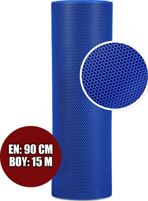 KAYDIRMAZ BAL PETEK PASPAS 90cmX15metre MAVİ PVC Z MAT PAS PAS İÇ DIŞ MEKAN YOLLUK ISLAK ZEMİN HALISI