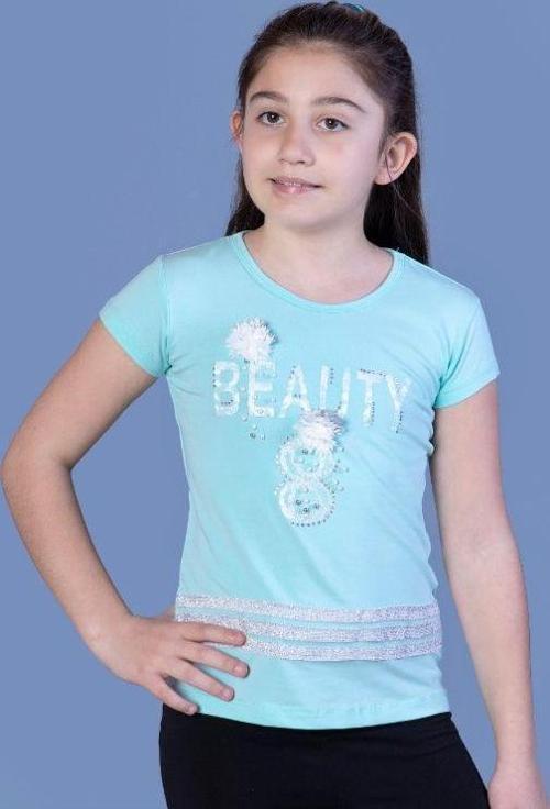 Toontoy Kız Çocuk Beauty Baskılı Tişört