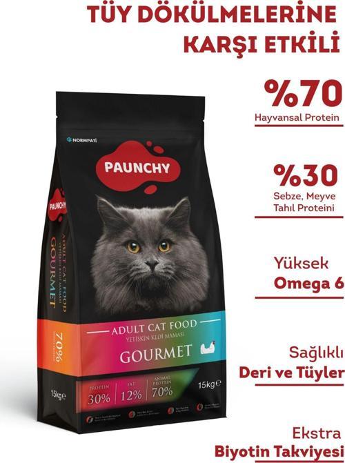 PAUNCHY Tavuk Etli Gurme Yetişkin Kedi Maması 15 Kg