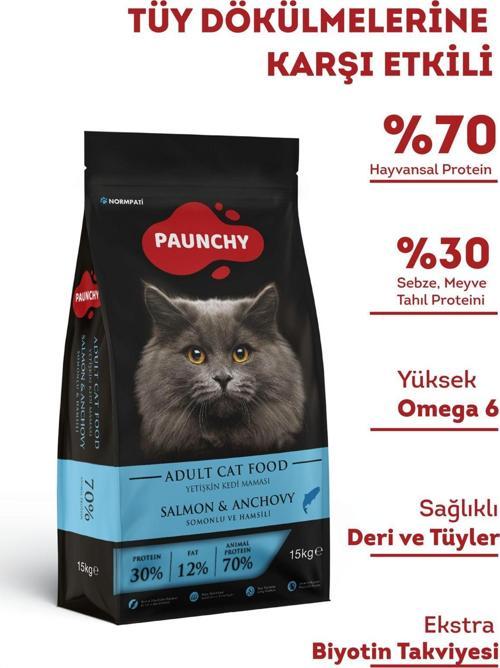 PAUNCHY Somonlu Yetişkin Kedi Maması 15 kg