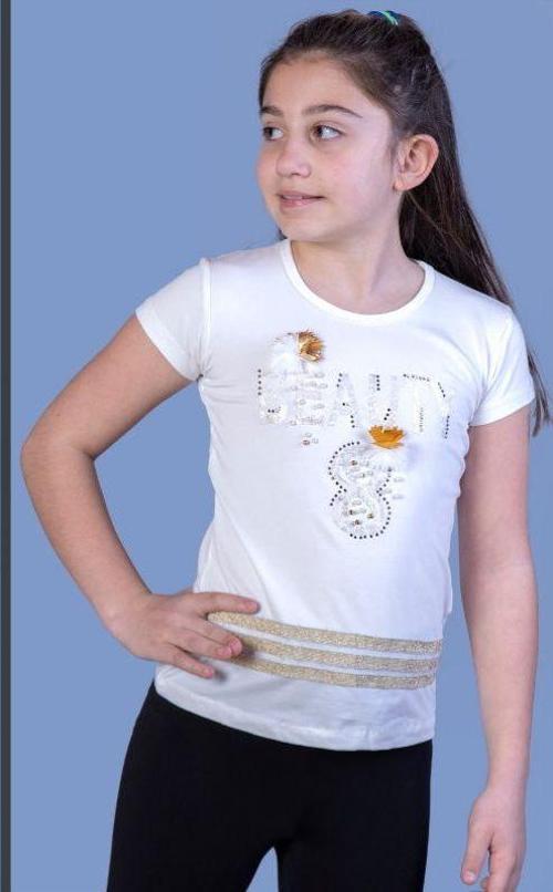 Toontoy Kız Çocuk Beauty Baskılı Tişört