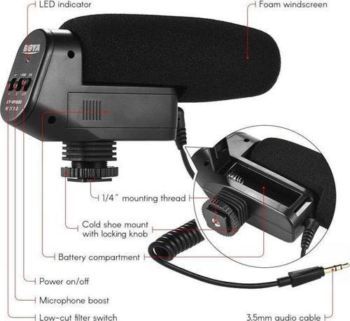 By-Vm600 Profesyonel Shotgun Mikrofon