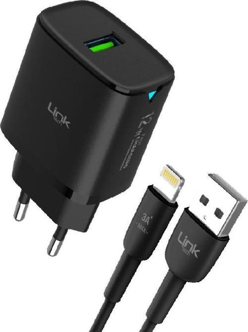C302 12W Auto ID Lightning Kablolu Şarj Aleti Set