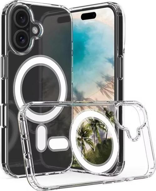 iPhone 16 Kılıf Magsafe Özellikli Şeffaf Silikon Kapak