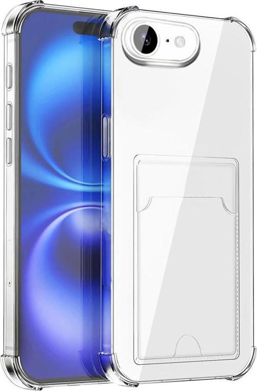 iPhone 16e Kılıf Cardy Şeffaf Kartlık Cepli Kapak