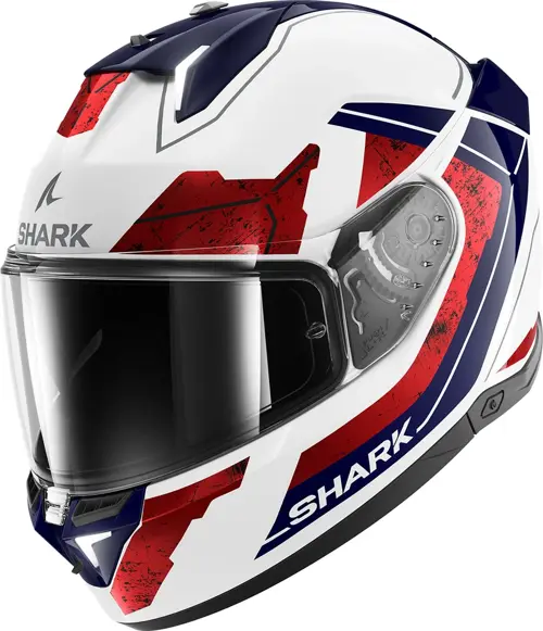 0302 SHARK SKWAL İ3 RHAD KAPALI KASK BEYAZ MAVİ KIRMIZI