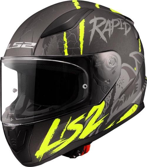 RAPID 2 RAVEN MAT SİYAH-GRİ-NEON SARI KASK