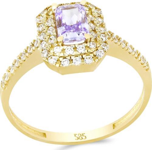 Altın Baget Taşlı Tektaş Yüzük 