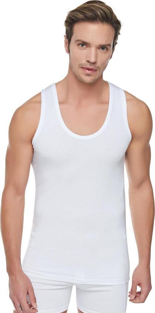 12 li Paket Tutku Erkek Ribana Atlet Beyaz %100 Pamuk