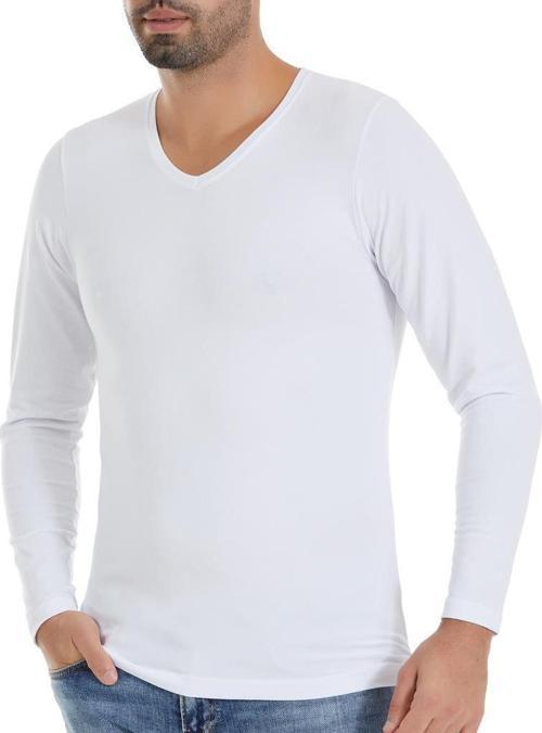 3 Adet Yıldız Erkek Modal Uzun Kollu T-Shirt Fanila Beyaz 340