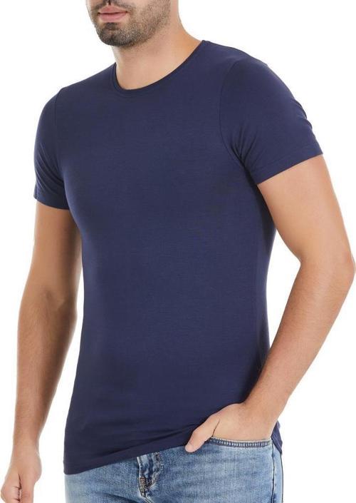3 Adet Yıldız Erkek Bambu Kısa Kollu T-Shirt Fanila Lacivert 477