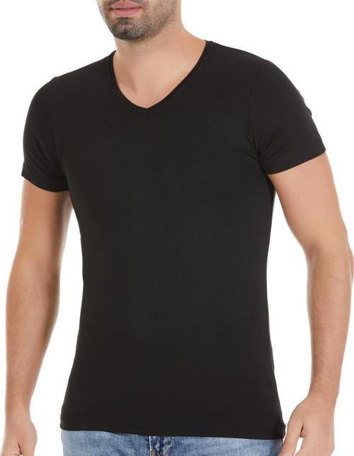3 Adet Yıldız Erkek Bambu V Yaka T-Shirt Fanila Siyah 481