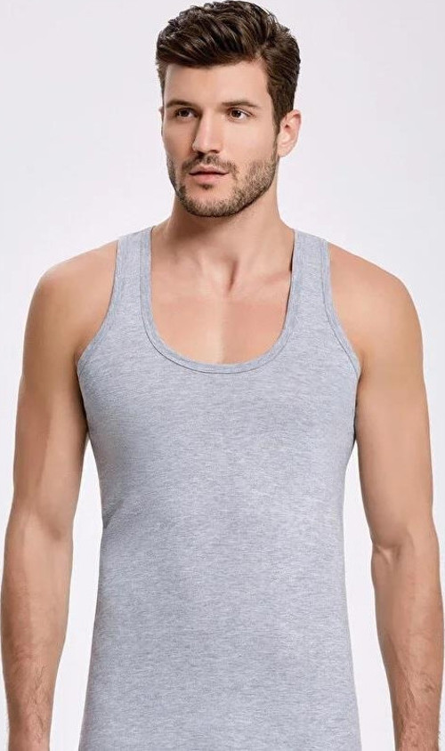 6 Adet İlke Erkek Atlet Gri 128