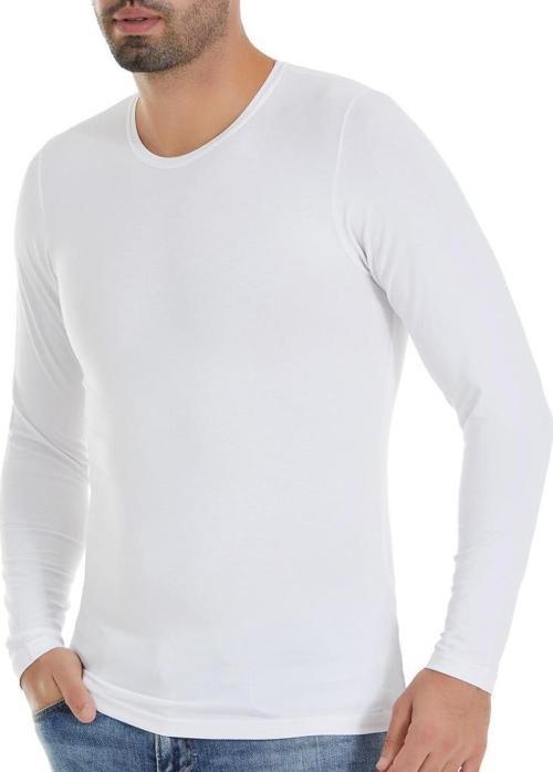6 Adet Yıldız Erkek Bambu Uzun Kollu T-Shirt Fanila Beyaz 495