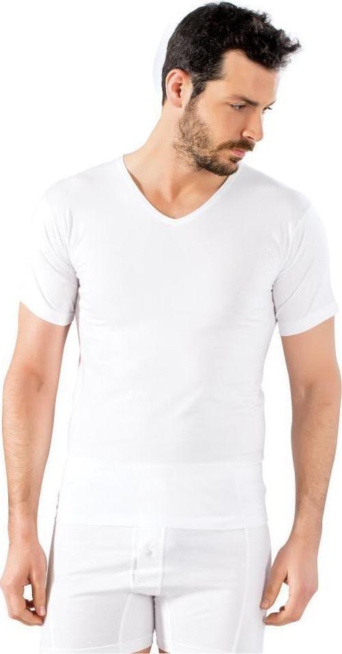 Erkek Penye Kısa Kollu V Yaka Fanila Atlet 203