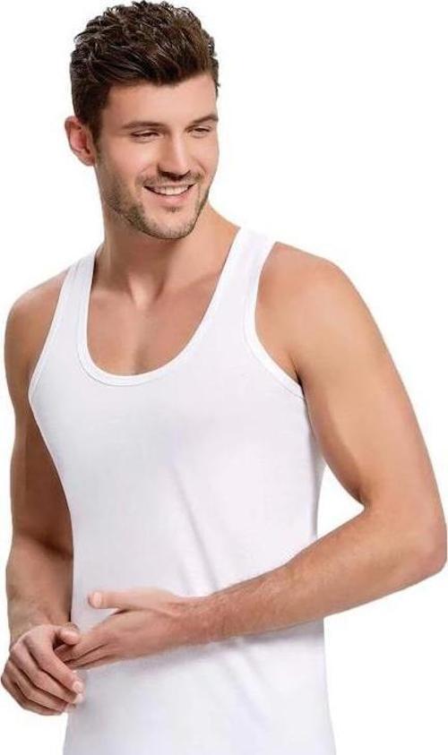 6 lı Paket İlke Erkek Penye Atlet Beyaz 101