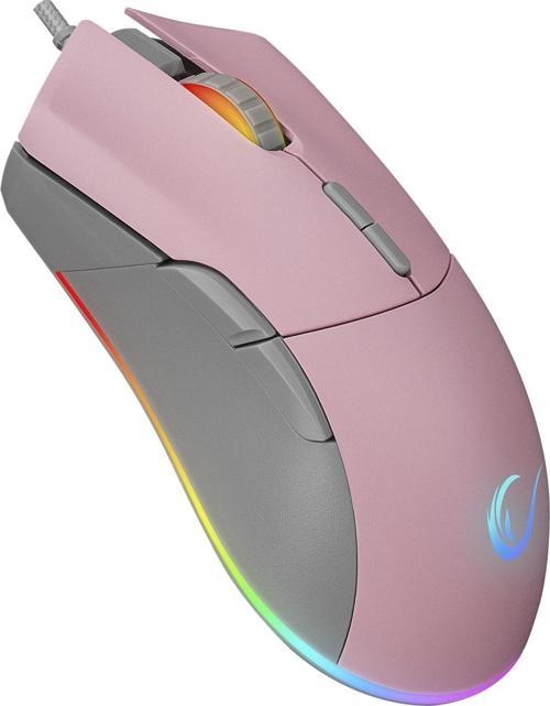 Smx-R21 Compact Usb Pembe-Gri Rgb İşıklı+Macro 7200Dpi - 1000Hz Gaming Kablolu Oyuncu Mouse