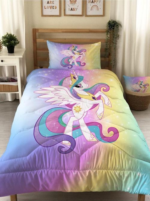 Unicorn Desenli Kapitone Yorgan,tek Kişilik Uyku Seti