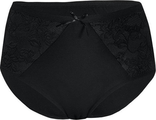 6 Adet Yıldız Bayan Likralı Dantelli Yüksek Bel Külot Siyah 3831