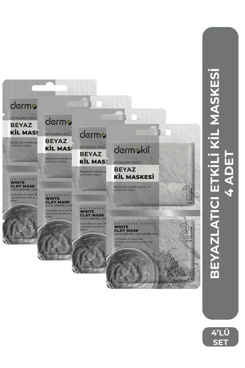BEYAZLATICI ETKİLİ KİL MASKESİ*4'lü SET