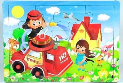 29x20 cm 12 Parça Ahşap İtfaiyeci  Puzzle 1964