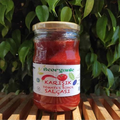 Organik Karışık Domates Biber Salçası 660 G