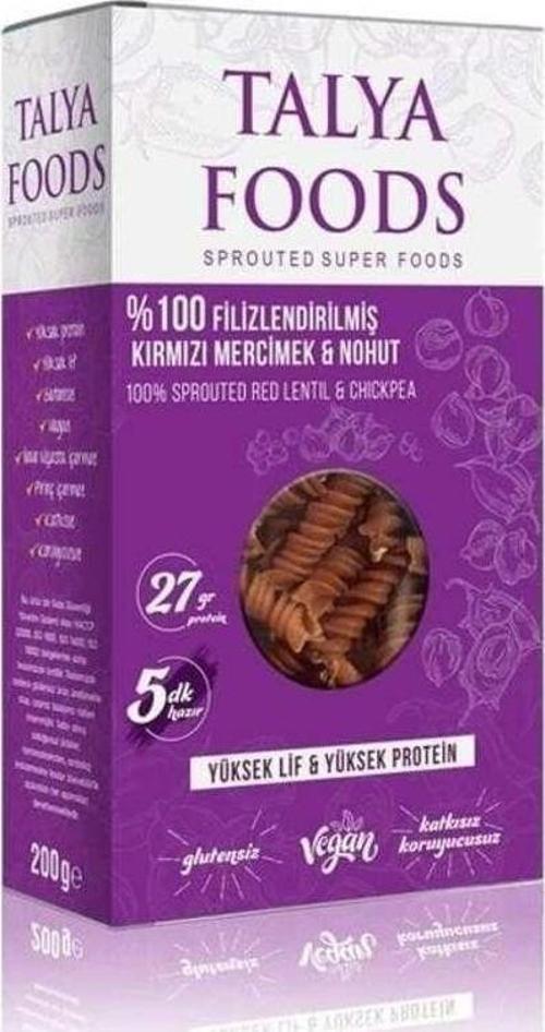 Filizlenmiş Kırmızı Mercimek Nohut Makarnası 200Gr