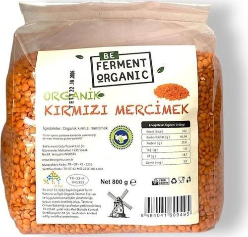 Organik Kırmızı Mercimek 800 G