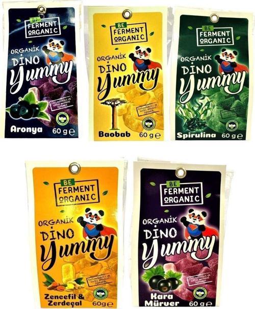 Organik Aronya-Baobab-Karamürver-Spirulina- Zencefil&Zerdeçal Yummy 60 G 5'Li Set