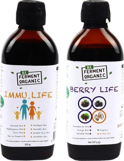 Organik Berry Lıfe Mor Öz Karışımı 220Gr Immu Lıfe Zerdeçal Ve Zencefilli Öz Karışımı 220Gr